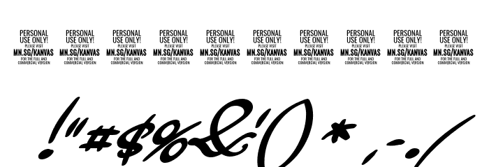 Kanvas Bold PERSONAL USE Font OTHER CHARS