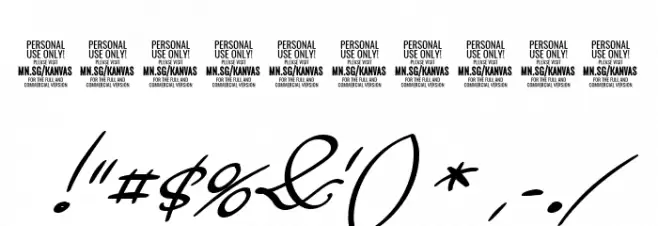 Kanvas Light PERSONAL USE Font OTHER CHARS