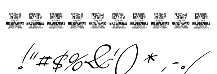 Kanvas Thin PERSONAL USE Font OTHER CHARS