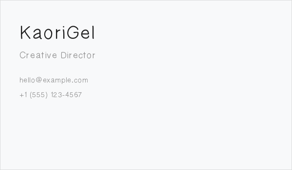 KaoriGel Business Card