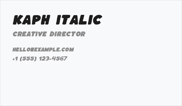 Kaph Italic Business Card