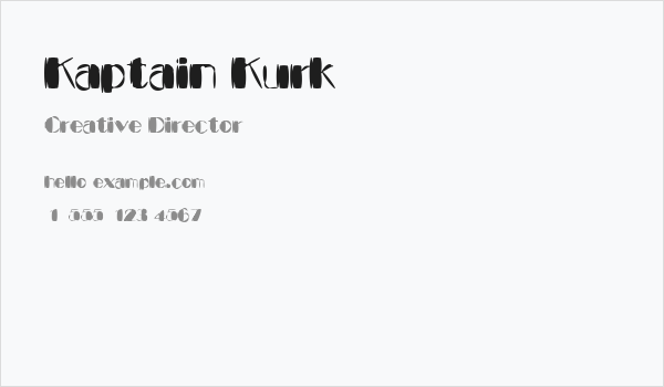 Kaptain Kurk Business Card