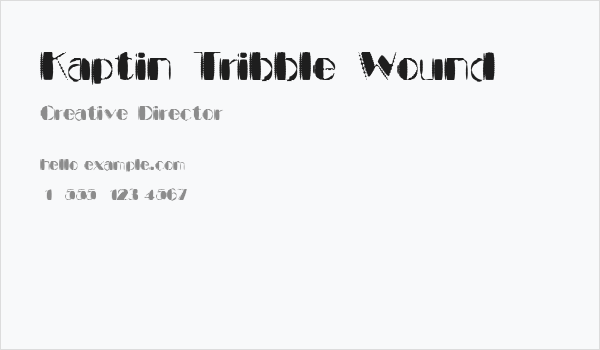 Kaptin Tribble Wound Business Card