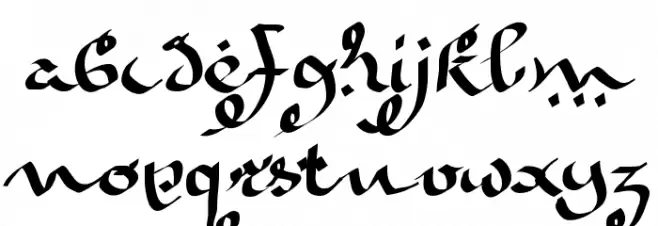 KaraBenNemsi Schriftart Kleinbuchstaben