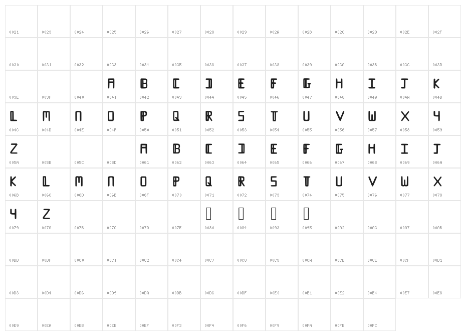 Karabey Character Map