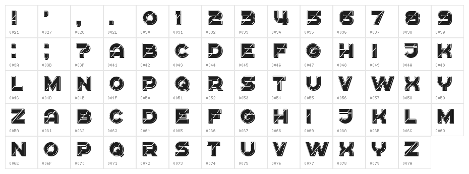 Karambol Filled Regular Character Map