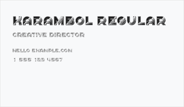 Karambol Regular Business Card