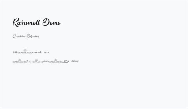 Karamell Demo Business Card