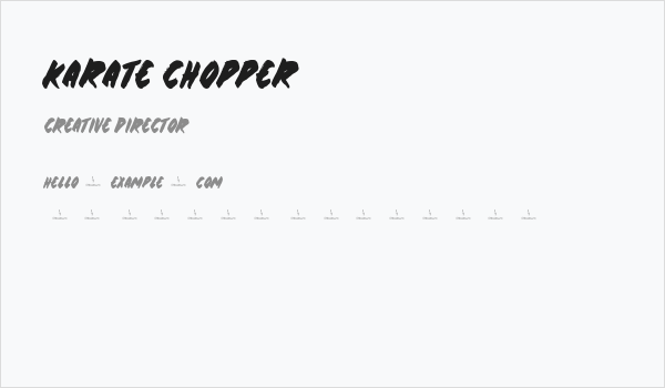Karate Chopper Business Card