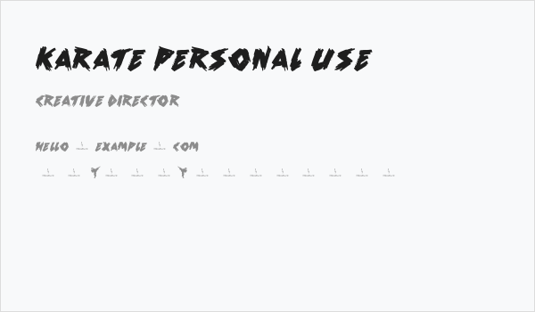 Karate Personal Use Business Card