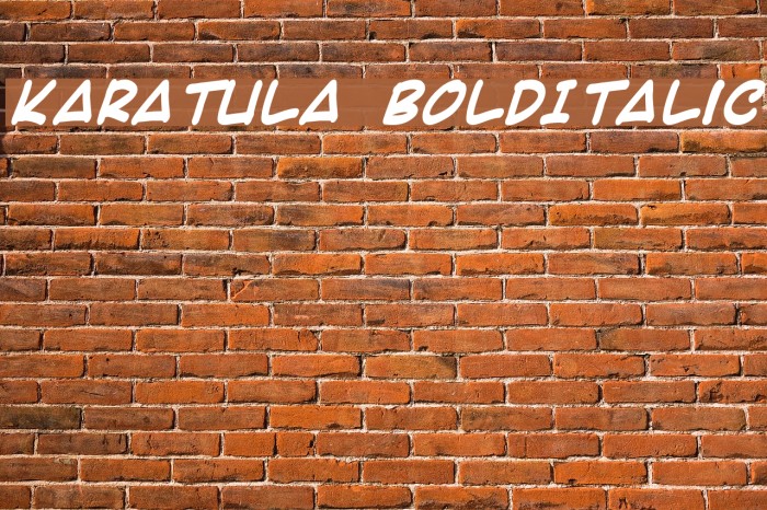 Karatula BoldItalic Font examples