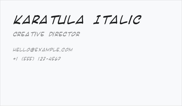 Karatula Italic Business Card