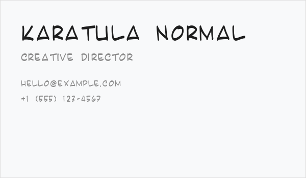Karatula Normal Business Card