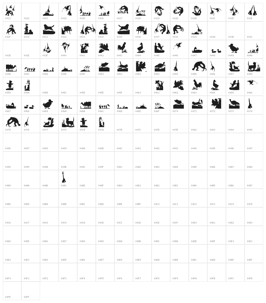 KarawaneSilhous Character Map