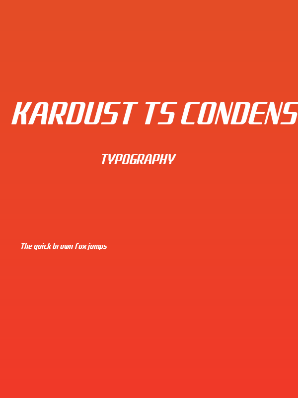Kardust TS Condensed Demo Versi Bold Italic Poster