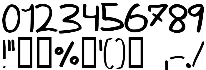Karen Helenes haandskrift Font OTHER CHARS