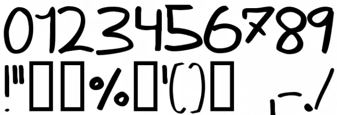 Karen Helenes haandskrift Font OTHER CHARS