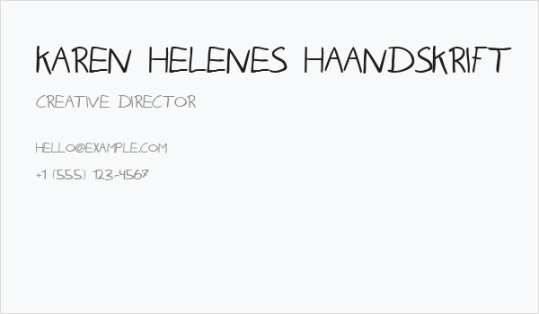 Karen Helenes haandskrift Business Card