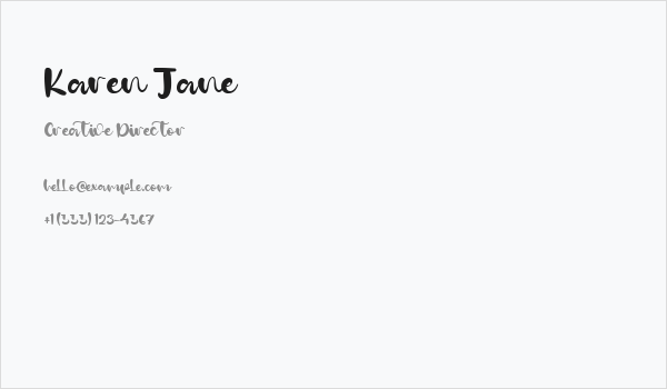 Karen Jane Business Card