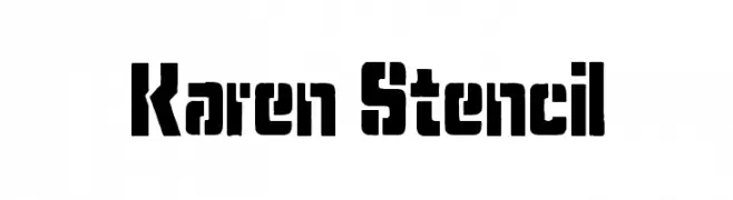 Karen Stencil  नि: शुल्क फ़ॉन्ट्स डाउनलोड