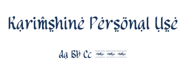 Karimshine Personal Use Font Preview