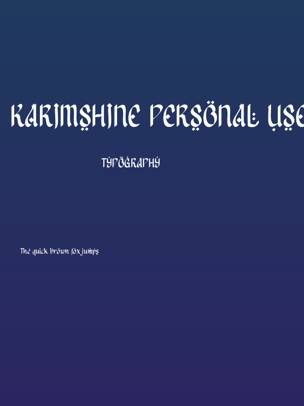 Karimshine Personal Use Poster
