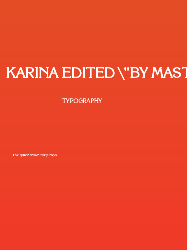 Karina Edited "By Masteraire" Poster