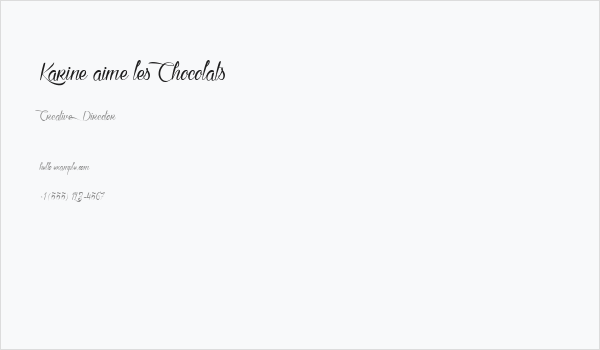 Karine aime les Chocolats Business Card