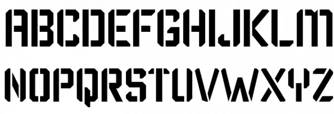 Karisma Stencil Schriftart Groß