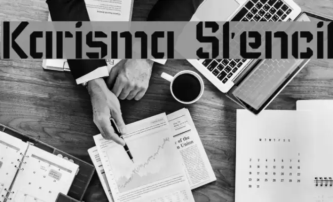 Karisma Stencil Font examples