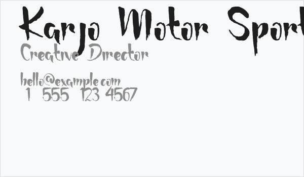 Karjo Motor Sport Demo Business Card