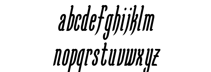 KarlKrausCondensedOblique Font LOWERCASE