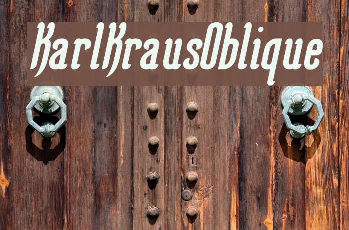 KarlKrausOblique Font examples
