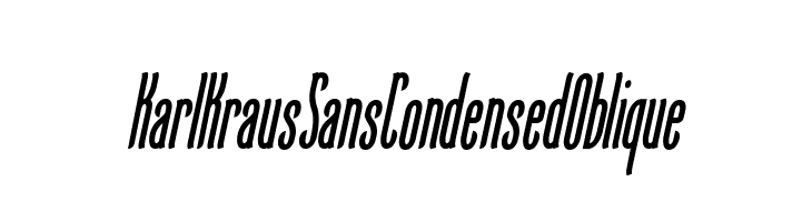 KarlKrausSansCondensedOblique Schriftart