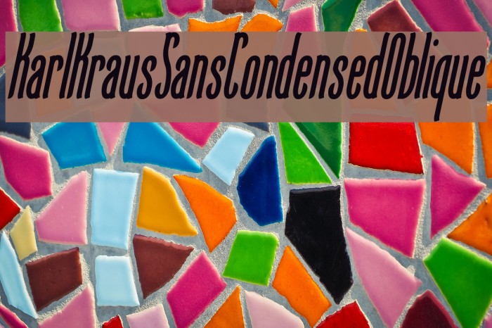 KarlKrausSansCondensedOblique Font examples