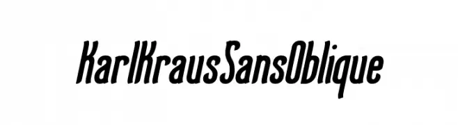 KarlKrausSansOblique  フリーフォントのダウンロード