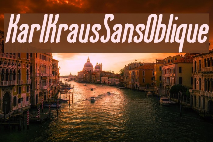 KarlKrausSansOblique Font examples