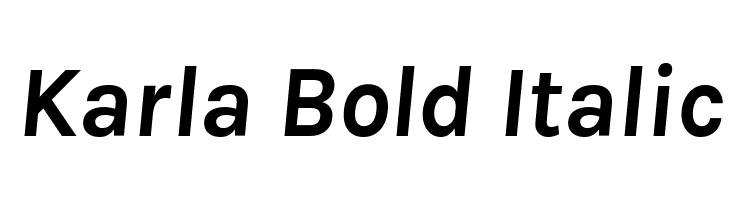 Karla Bold Italic Font