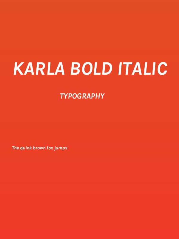 Karla Bold Italic Poster