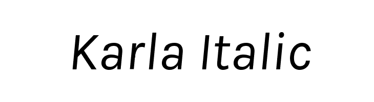 Karla Italic Font