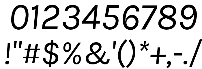 Karla Italic Font OTHER CHARS