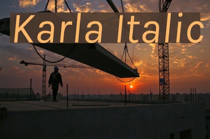 Karla Italic Font examples