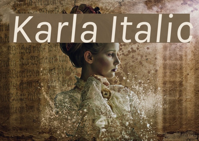 Karla Italic Font examples
