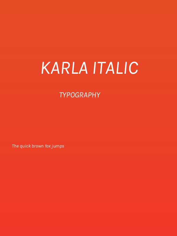 Karla Italic Poster