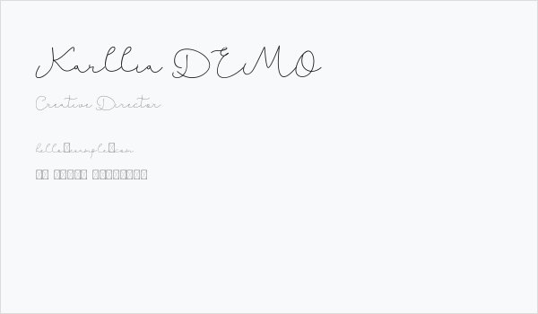 Karllia DEMO Business Card