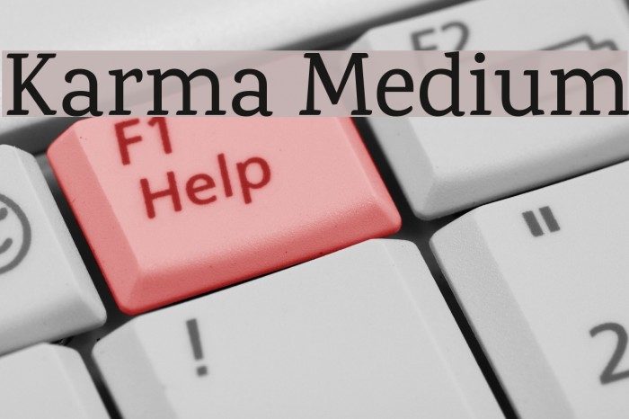 Karma Medium Font examples