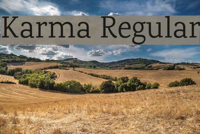 Karma Regular Font examples