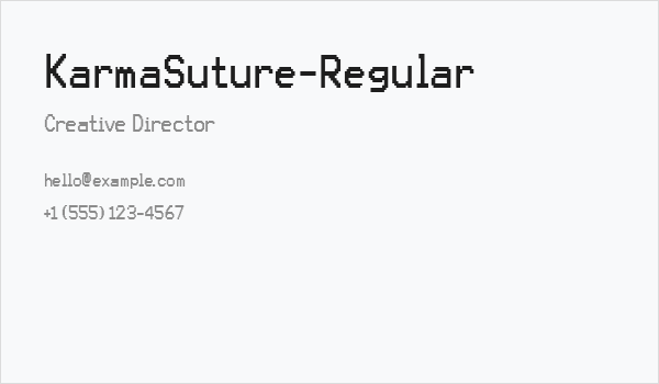 KarmaSuture-Regular Business Card