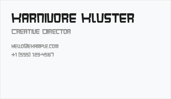 Karnivore Kluster Business Card
