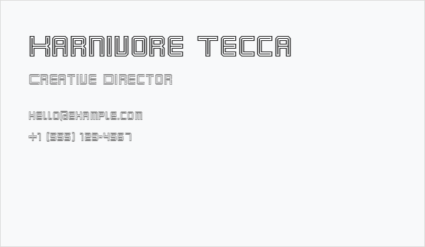 Karnivore Tecca Business Card
